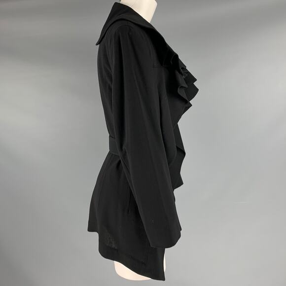 COMME des GARCONS Size S Black Wool Open Front Jacket - Picture 3 of 7